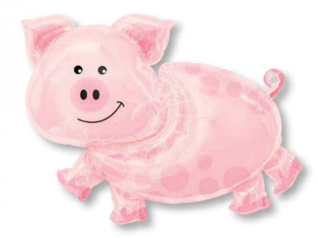 Pig Supershape Helium Balloon (89cm) Other animals available, subject to availability image 0
